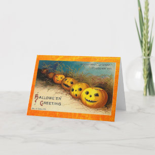Tarjeta Vintage Halloween Card para solo decir ¡Hola!