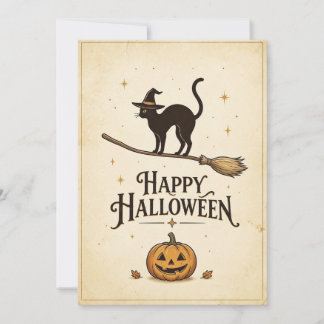 Tarjeta Vintage Halloween Cat