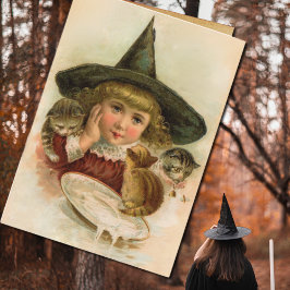 Tarjeta vintage Halloween cutie - cita graciosa