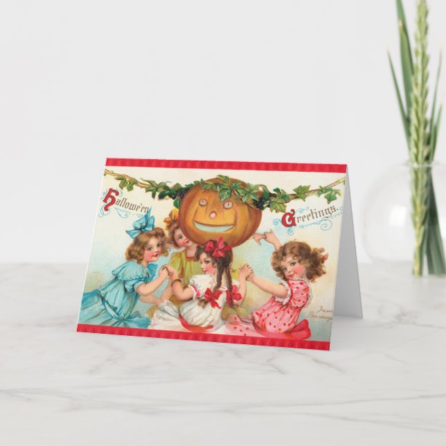 Tarjeta Vintage Halloween Dance Card (Anverso)