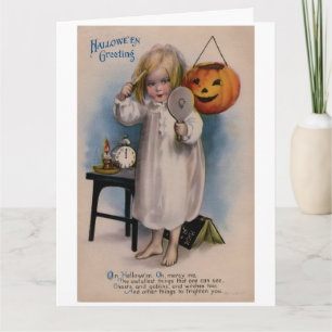 Tarjeta Vintage Halloween Girly Greding Card