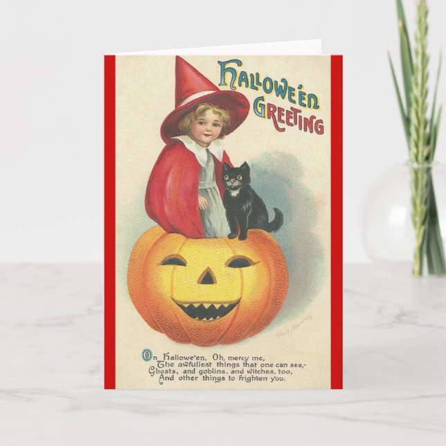 Tarjeta Vintage Halloween Greet (Anverso)
