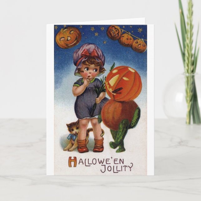 Tarjeta Vintage Hallowe'en Jollity Halloween Card (Anverso)