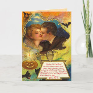 Tarjeta Vintage Halloween Kiss