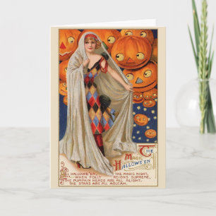 Tarjeta Vintage Halloween Magic Greet Card