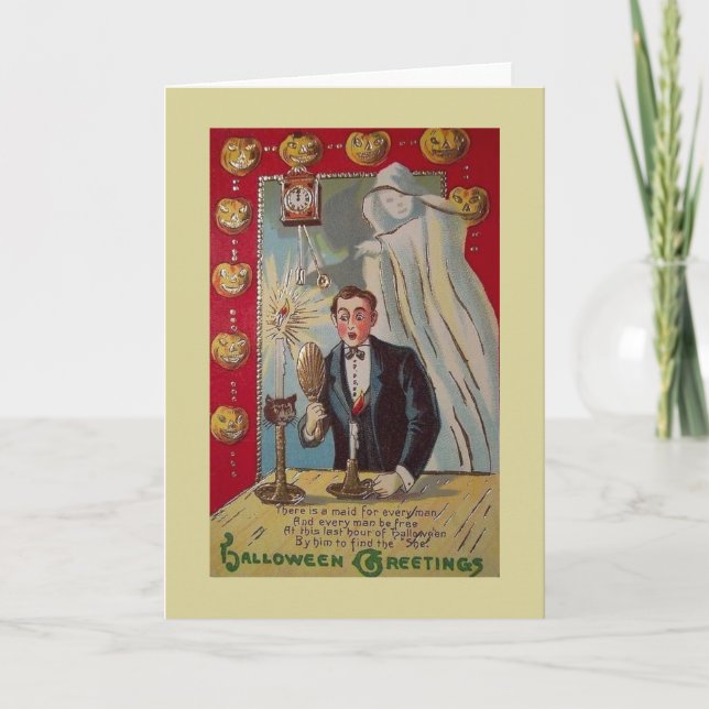 Tarjeta Vintage Halloween Matchmaking Card (Anverso)
