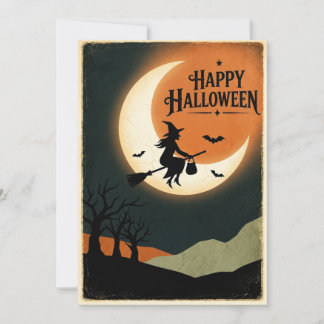 Tarjeta Vintage Halloween Moon