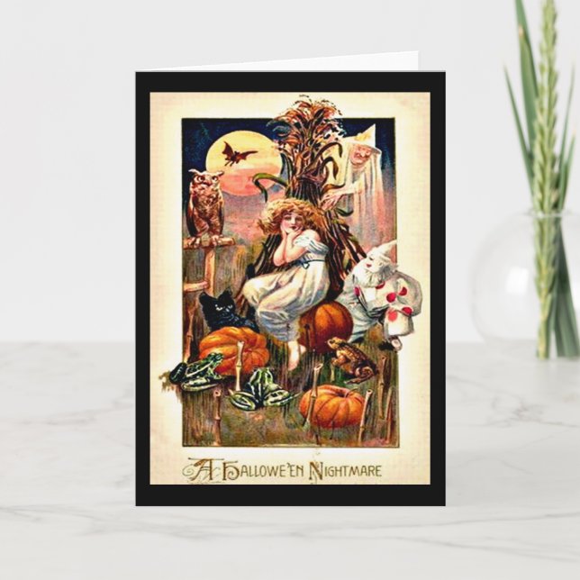 Tarjeta Vintage Halloween Nightmare (Anverso)