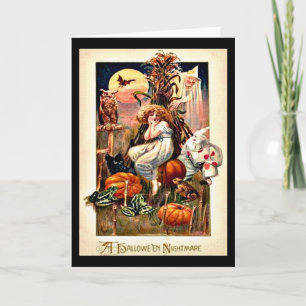 Tarjeta Vintage Halloween Nightmare
