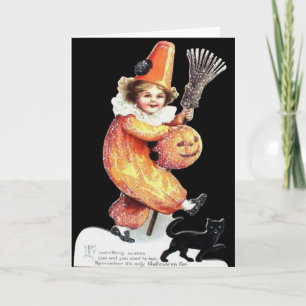 Tarjeta Vintage Halloween Sparkling Costume Fiesta