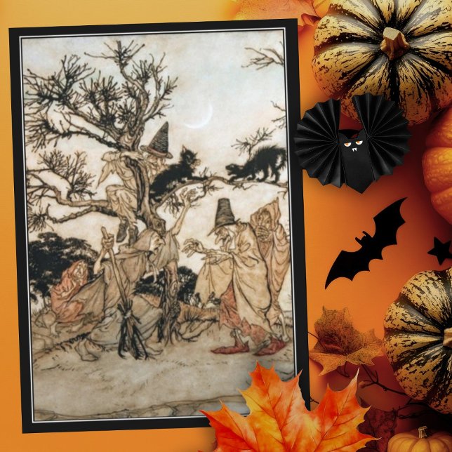 Tarjeta Vintage Halloween Spooky Witch Arthur Rackham (Subido por el creador)