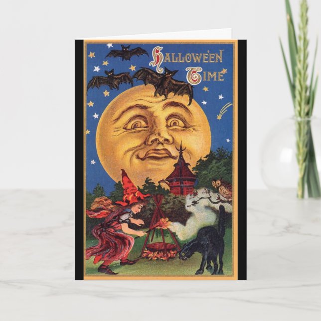 Tarjeta Vintage - Halloween Time, (Anverso)