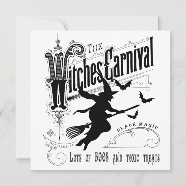 Tarjeta Vintage Halloween Witch (Anverso)