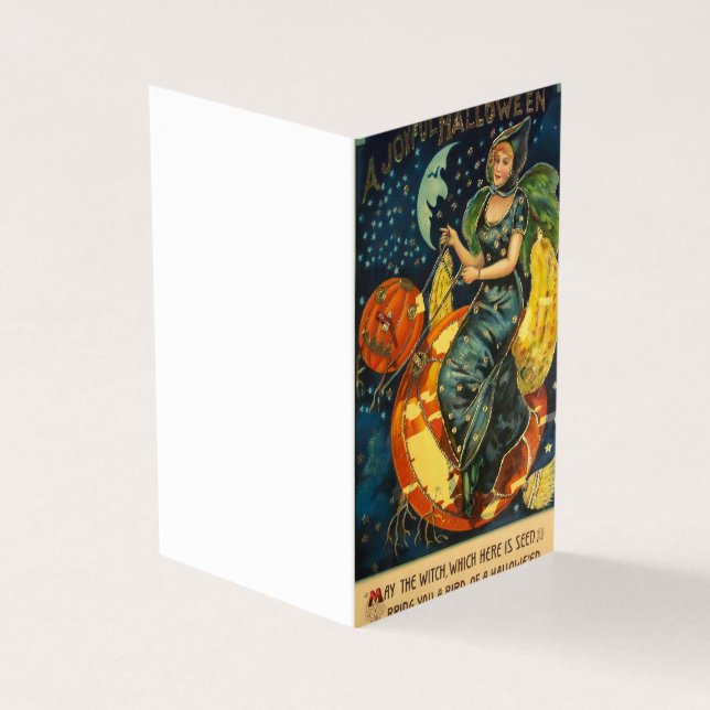 Tarjeta Vintage Halloween Witch Poster (Exterior)