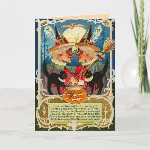 Tarjeta Vintage Halloween Witness