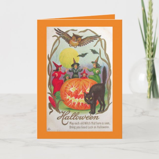 Tarjeta Vintage Halloween Witness (Anverso)