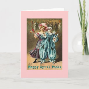 Tarjeta Vintage Happy April Fools Day