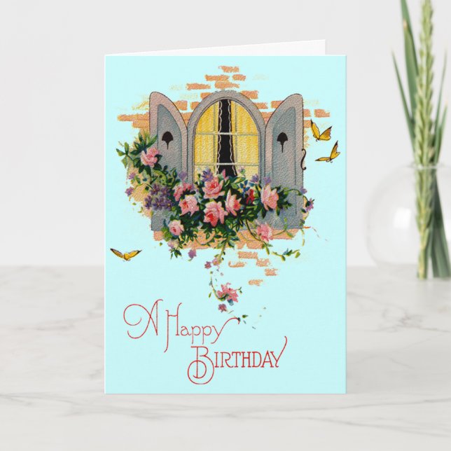 Tarjeta Vintage Happy Birday (Anverso)