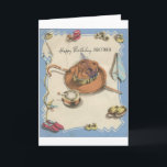 Tarjeta Vintage Happy Birday Brother Dapper Details<br><div class="desc">Vintage Happy Birthday For Brother (Cumpleaños Feliz para el Hermano) con la moda de los Caballeros.</div>