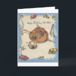 Tarjeta Vintage Happy Birday Brother Dapper Details<br><div class="desc">Vintage Happy Birthday For Brother (Cumpleaños Feliz para el Hermano) con la moda de los Caballeros.</div>