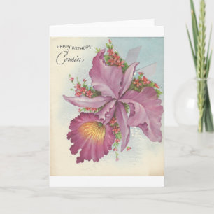 Tarjeta Vintage Happy Birday Cousin