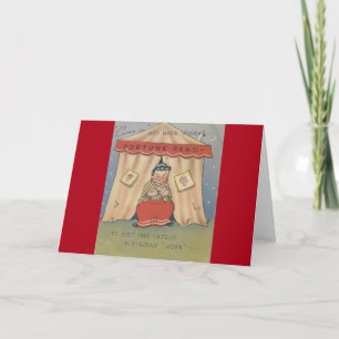 Tarjeta Vintage Happy Birthday Fortune Teller