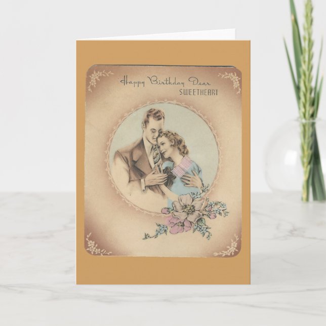 Tarjeta Vintage Happy Birthday Querido "Mario" (Anverso)