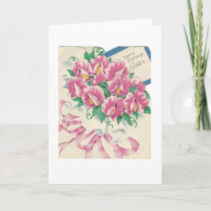Tarjeta Vintage Happy Birthday Sister Bouquet