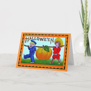 Tarjeta Vintage Happy Halloween Pumpkin - Halloween Card