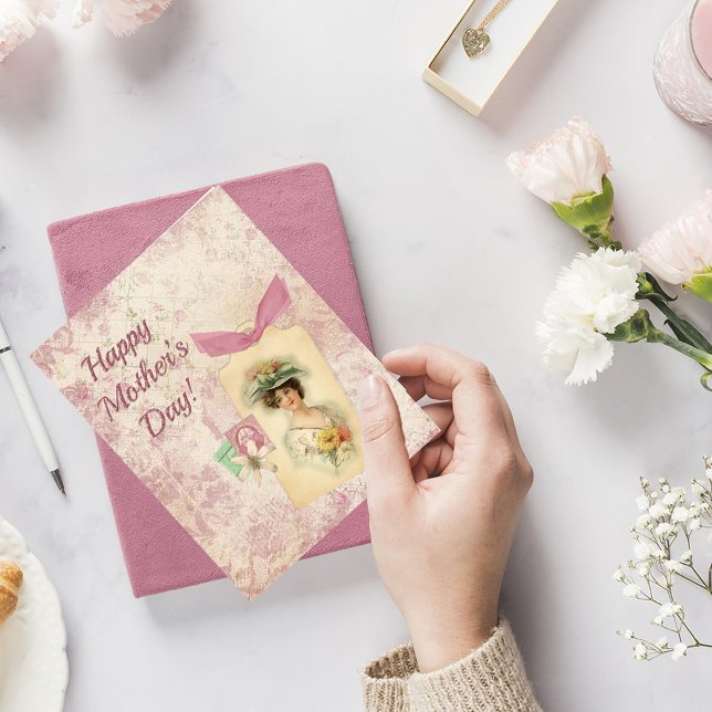 Tarjeta Vintage Happy Mother's Day Greeting Card (Scrapbooked Mother's Day Card)