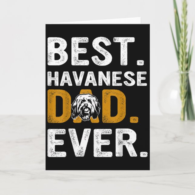 Tarjeta Vintage Havanese Dad Ever Design  (Anverso)