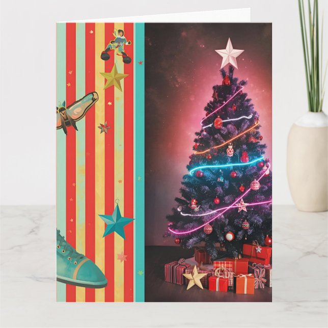 Tarjeta Vintage Holiday Collage Design (Anverso)