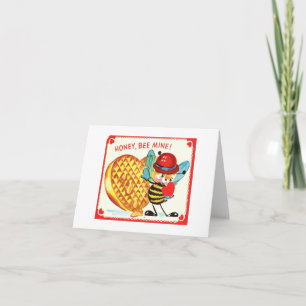 Tarjeta Vintage Honey Bee Valentine