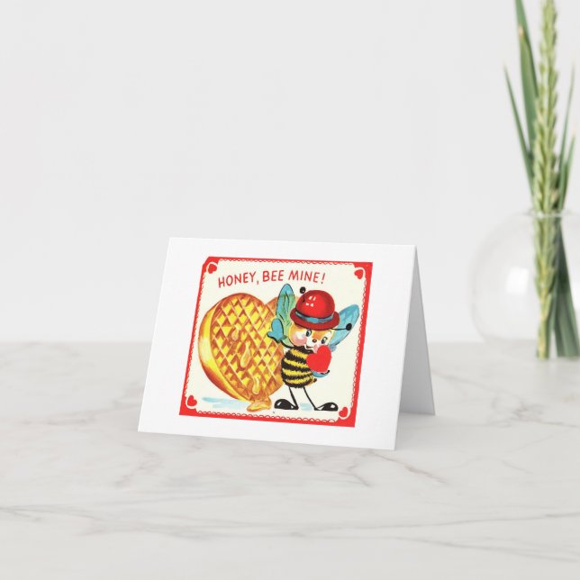 Tarjeta Vintage Honey Bee Valentine (Anverso)