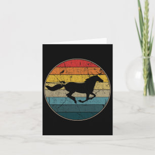 Tarjeta Vintage Horse Riendo Amor Distancia Chica Ecuestre