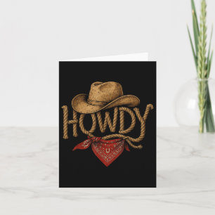 Tarjeta Vintage Howdy Cowboy Retro Western Howdy Cowboy