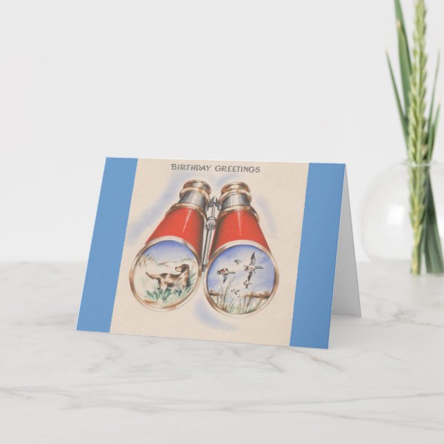Tarjeta Vintage Hunter Birthday Greetings (Anverso)