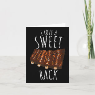 Tarjeta Vintage I Love A Sweet Rack Funny Bbq Grilling Rib