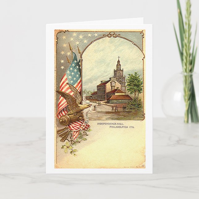 Tarjeta Vintage Independence Hall (Anverso)