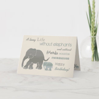 Tarjeta Vintage Inspirador Elephant Typography Cumpleaños