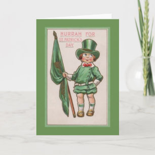 Tarjeta Vintage Irish Boy St. Patrick's Day Greeting Card