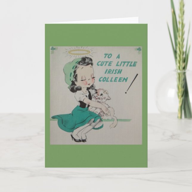 Tarjeta Vintage Irish Colleen Greet Card (Anverso)