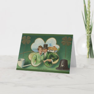 Tarjeta Vintage Irish Couple St. Patrick's Day Card