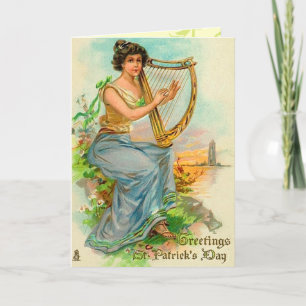 Tarjeta Vintage Irish Harp