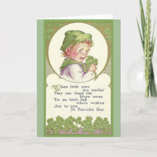 Tarjeta Vintage Irish Lad St. Patrick's Day Card