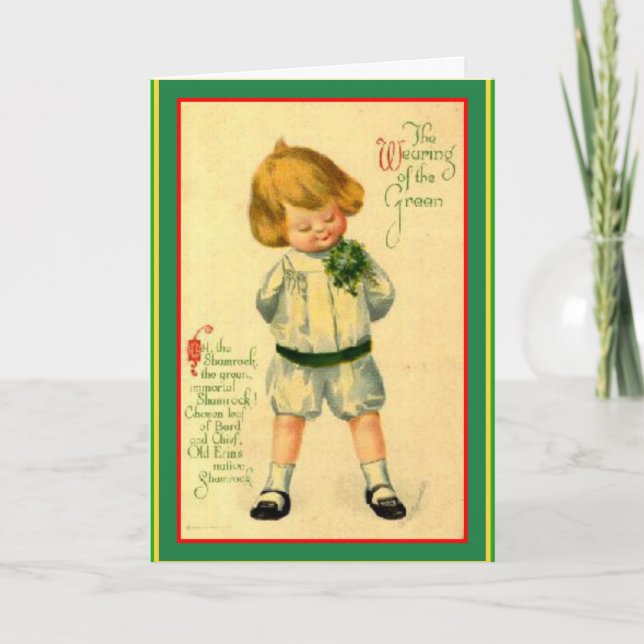 Tarjeta Vintage Irish Laddie - Saludo de St. Patrick (Anverso)