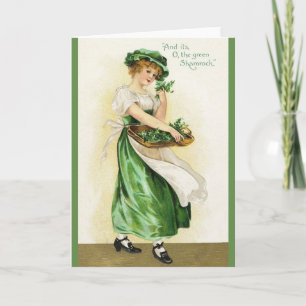 Tarjeta Vintage Irish Shamrock St. Patrick's Day Card