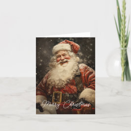 Tarjeta Vintage Jolly Santa Claus Navidades