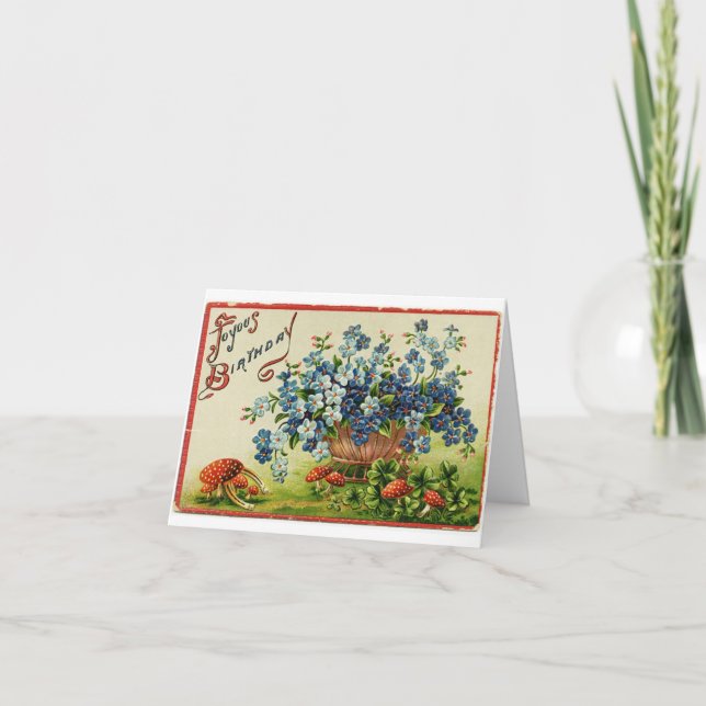 Tarjeta Vintage Joyous Birthday (Anverso)