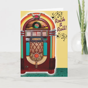 Tarjeta Vintage Juke Box Retro cumpleaños